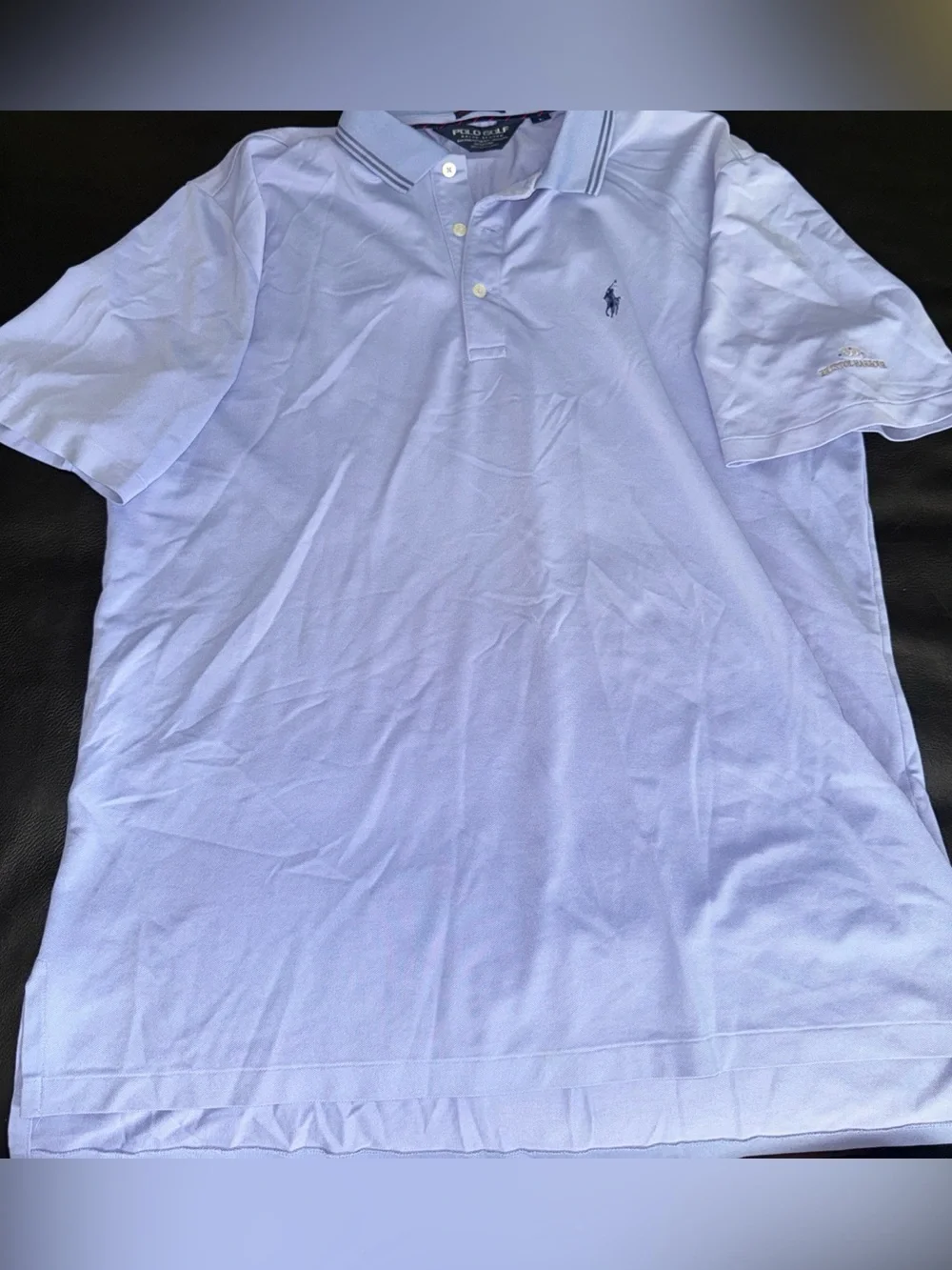 Polo Golf Ralph Lauren Shirt Mens Large Purple Short Sleeve Navy Pony Logo